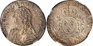 1 Ecu Kingdom of France (843-1791) Silber Ludwig XV (1710-1774)