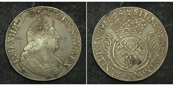 1 Ecu Kingdom of France (843-1791) Silber Ludwig XIV (1638-1715)