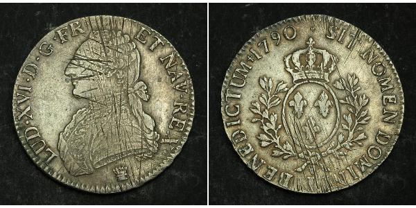 1 Ecu Kingdom of France (843-1791) Silber Ludwig XVI (1754 - 1793)