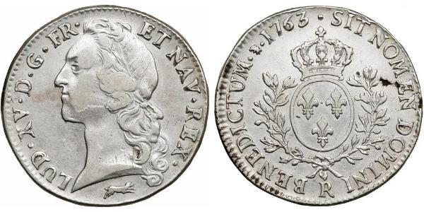 1 Ecu Kingdom of France (843-1791) Silber Ludwig XV (1710-1774)