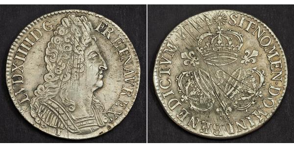 1 Ecu Kingdom of France (843-1791) Silber Ludwig XIV (1638-1715)