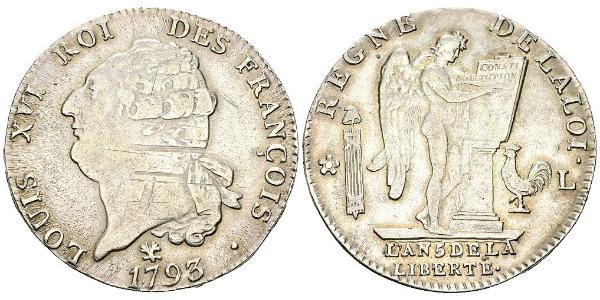 1 Ecu Kingdom of France (843-1791) Silber Ludwig XVI (1754 - 1793)