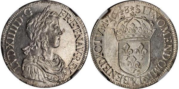 1 Ecu France Silver Louis XIV (1638-1715)