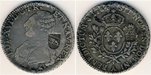 1 Ecu Kingdom of France (843-1791) Silver Louis XVI of France (1754 - 1793)