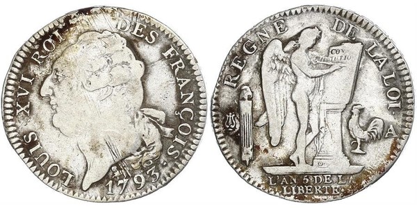 1 Ecu Kingdom of France (843-1791) Silver Louis XVI of France (1754 - 1793)