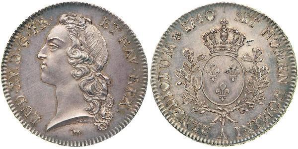 1 Ecu Kingdom of France (843-1791) Silver Louis XV of France(1710-1774)