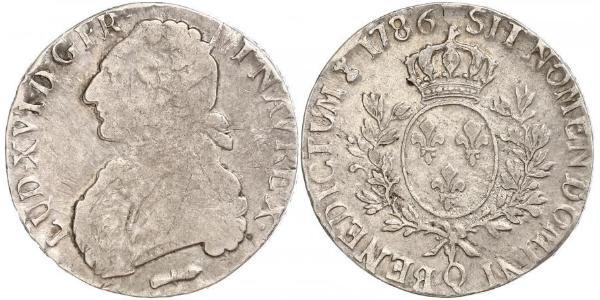 1 Ecu Kingdom of France (843-1791) Silver Louis XVI of France (1754 - 1793)