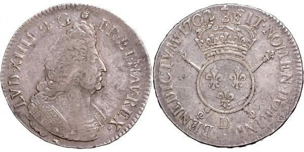 1 Ecu Kingdom of France (843-1791) Silver Louis XIV (1638-1715)
