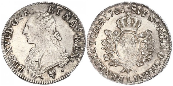 1 Ecu Kingdom of France (843-1791) Silver Louis XVI of France (1754 - 1793)