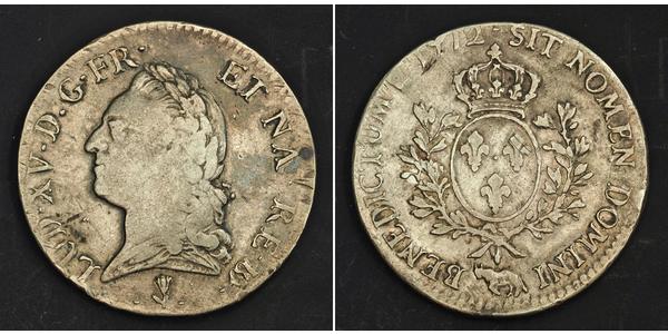 1 Ecu Kingdom of France (843-1791) Silver Louis XV of France(1710-1774)