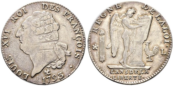 1 Ecu Kingdom of France (843-1791) Silver Louis XVI of France (1754 - 1793)