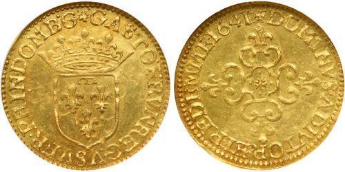 1 Ecu 中世纪的法国 金 Gaston, Duke of Orléans (1608 - 1660)