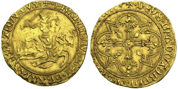 1 Ecu 中世纪的法国 金 Francis II, Duke of Brittany (1433 – 1488)