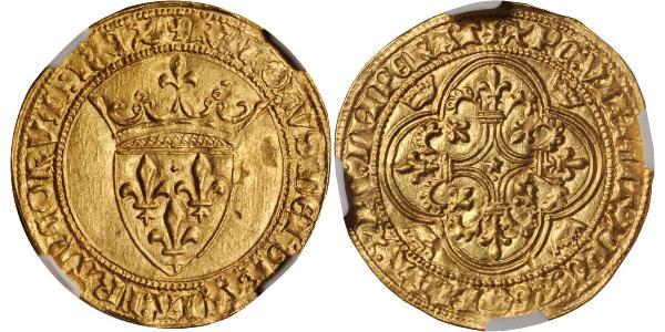 1 Ecu 中世纪的法国 金 查理六世 (法兰西)(1368-1422)