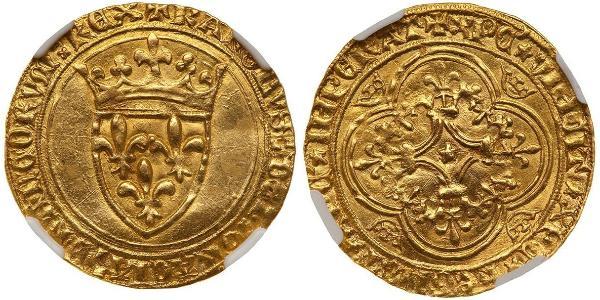 1 Ecu 中世纪的法国 金 查理六世 (法兰西)(1368-1422)
