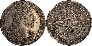 1 Ecu 中世纪的法国 銀 路易十四 (1638-1715)