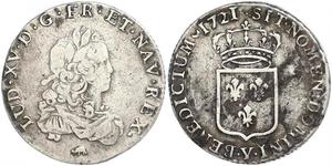 1 Ecu 中世纪的法国 銀 路易十五 (1710 - 1774)