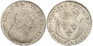 1 Ecu 中世纪的法国 銀 路易十四 (1638-1715)
