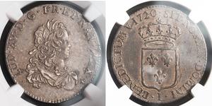 1 Ecu 中世纪的法国 銀 路易十五 (1710 - 1774)