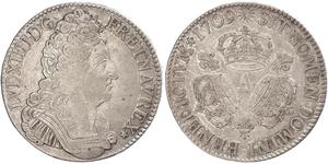 1 Ecu 中世纪的法国 銀 路易十四 (1638-1715)