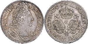 1 Ecu 中世纪的法国 銀 路易十四 (1638-1715)