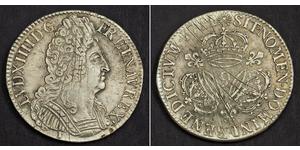 1 Ecu 中世纪的法国 銀 路易十四 (1638-1715)