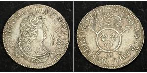 1 Ecu 中世纪的法国 銀 路易十四 (1638-1715)