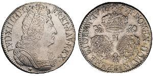 1 Ecu 中世纪的法国 銀 路易十四 (1638-1715)