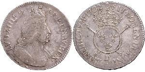 1 Ecu 中世纪的法国 銀 路易十四 (1638-1715)