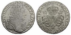 1 Ecu 中世纪的法国 銀 路易十四 (1638-1715)