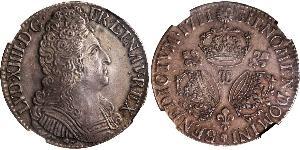 1 Ecu 中世纪的法国 銀 路易十四 (1638-1715)