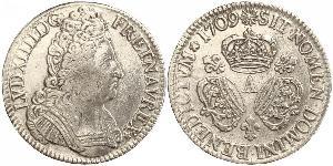 1 Ecu 中世纪的法国 銀 路易十四 (1638-1715)