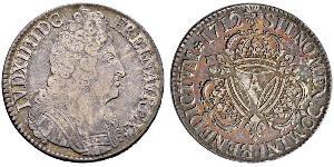 1 Ecu 中世纪的法国 銀 路易十四 (1638-1715)