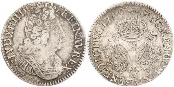 1 Ecu 中世纪的法国 銀 路易十四 (1638-1715)