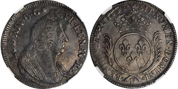 1 Ecu 中世纪的法国 銀 路易十四 (1638-1715)