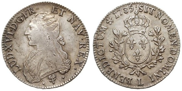 1 Ecu 中世纪的法国 銀 路易十六 (1754 - 1793)