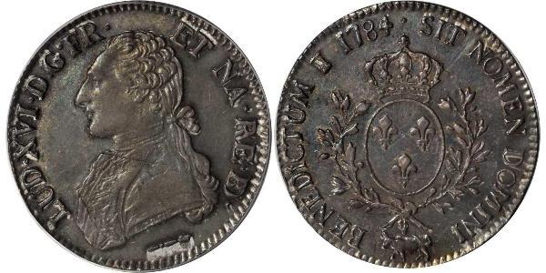 1 Ecu 中世纪的法国 銀 路易十六 (1754 - 1793)