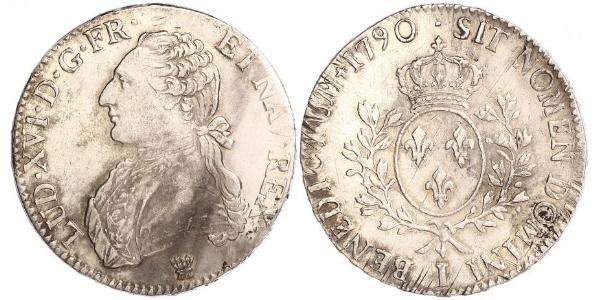 1 Ecu 中世纪的法国 銀 路易十六 (1754 - 1793)