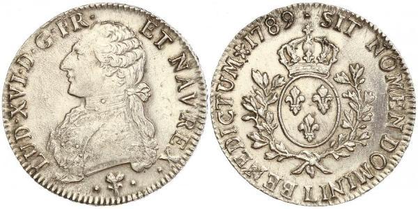 1 Ecu 中世纪的法国 銀 路易十六 (1754 - 1793)