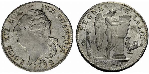 1 Ecu 中世纪的法国 銀 路易十六 (1754 - 1793)