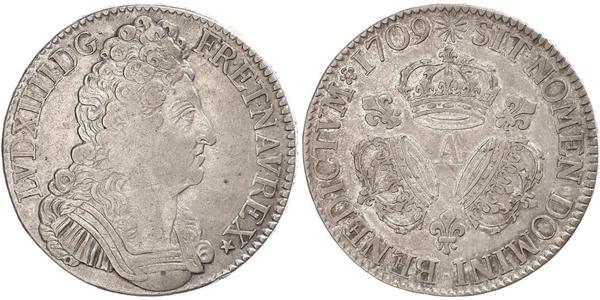 1 Ecu 中世纪的法国 銀 路易十四 (1638-1715)