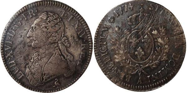 1 Ecu 中世纪的法国 銀 路易十六 (1754 - 1793)