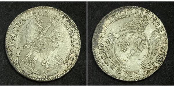 1 Ecu 中世纪的法国 銀 路易十四 (1638-1715)