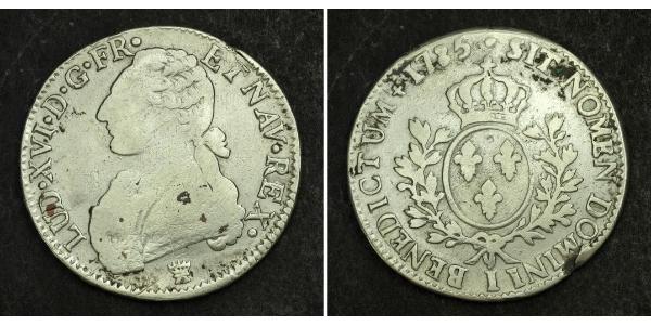 1 Ecu 中世纪的法国 銀 路易十六 (1754 - 1793)
