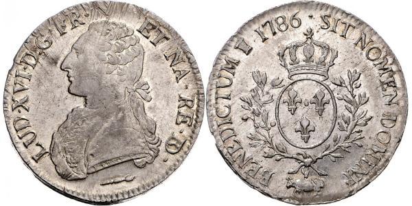 1 Ecu 中世纪的法国 銀 路易十六 (1754 - 1793)