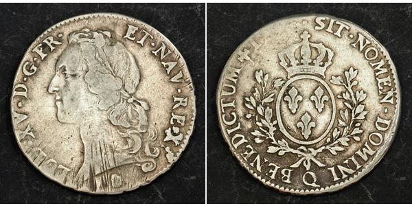 1 Ecu 中世纪的法国 銀 路易十五 (1710 - 1774)