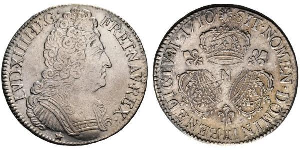 1 Ecu 中世纪的法国 銀 路易十四 (1638-1715)