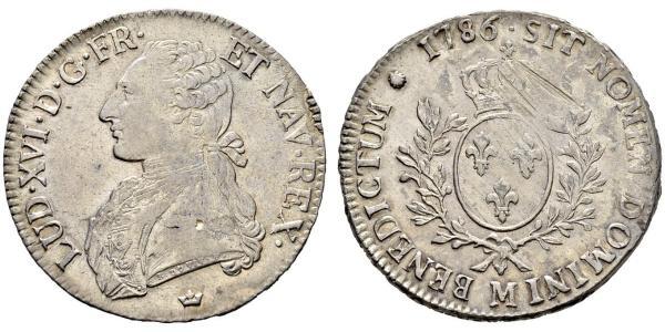 1 Ecu 中世纪的法国 銀 路易十六 (1754 - 1793)