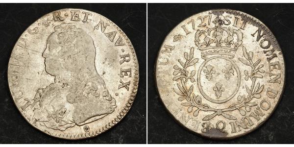 1 Ecu 中世纪的法国 銀 路易十五 (1710 - 1774)