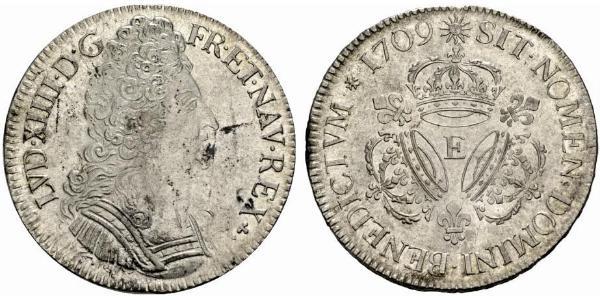 1 Ecu 中世纪的法国 銀 路易十四 (1638-1715)